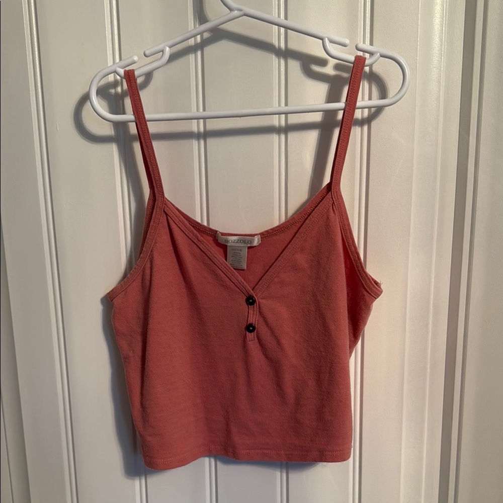 Bozzolo Red Sleeveless Crop Camisole